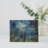Fantasy Forest Celestial Woods Night Stars Postkarte (Stehend Vorderseite)