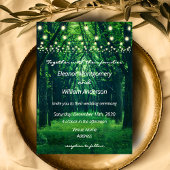 Fantasy Forest Golden String Lights Hochzeit Einladung