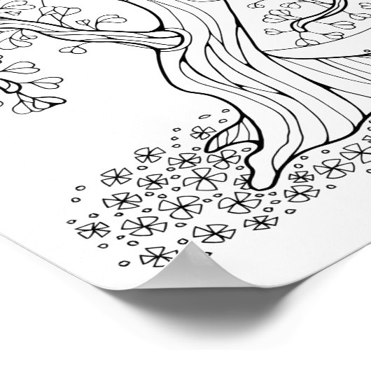 Fantasy Forest Heart Leaf Treppenaufgang Kunst, Di Poster (Ecke)