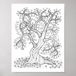 Fantasy Forest Heart Leaf Treppenaufgang Kunst, Di Poster