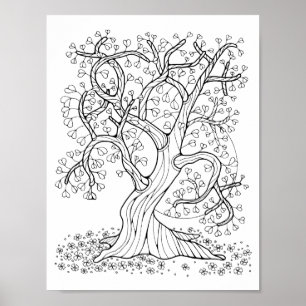 Fantasy Forest Heart Leaf Treppenaufgang Kunst, Di Poster