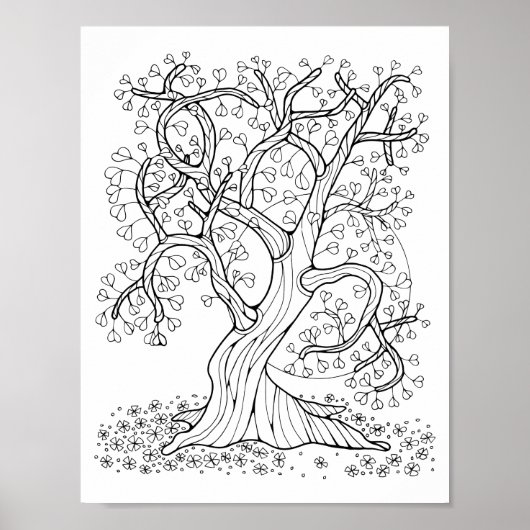 Fantasy Forest Heart Leaf Treppenaufgang Kunst, Di Poster (Vorne)