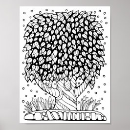 Fantasy Forest Leafy Treatment Obelisk Poster