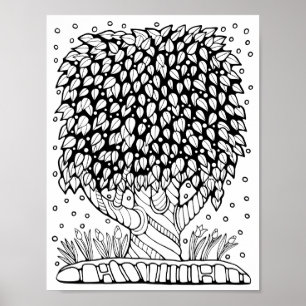 Fantasy Forest Leafy Treatment Obelisk Poster