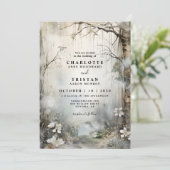 Fantasy Forest Mist Wedding Einladung (Stehend Vorderseite)