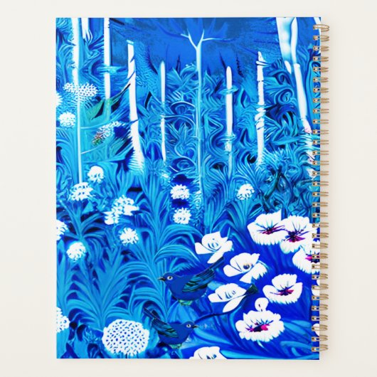 Fantasy Forest mit Blume und Vögeln Planer (Rückseite)