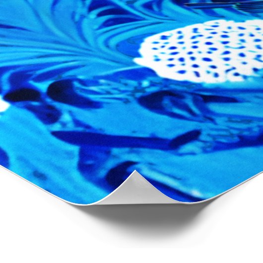 Fantasy Forest mit Blume und Vögeln Poster (Ecke)