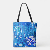 Fantasy Forest mit Blume und Vögeln Tasche (Rückseite)