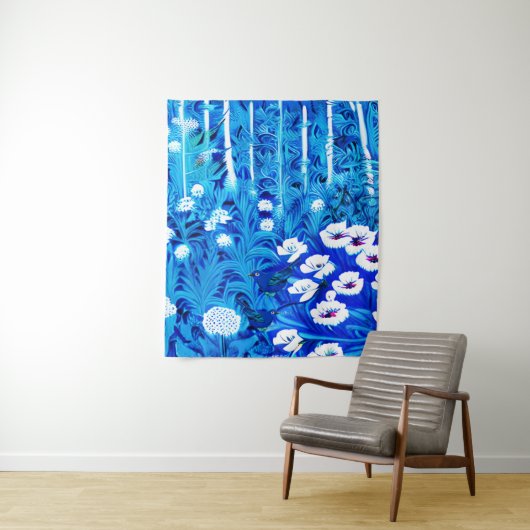 Fantasy Forest mit Blume und Vögeln Wandteppich (Beispiel)