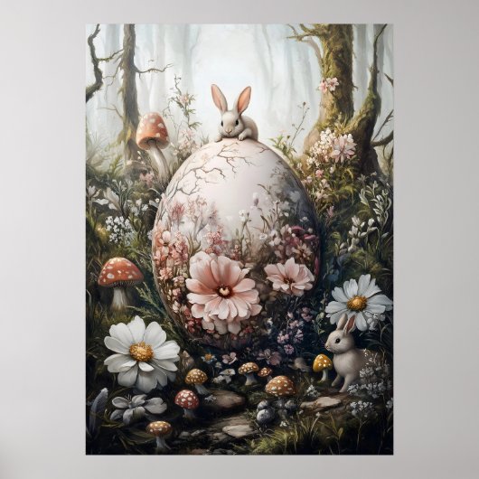 Fantasy Forest Nature Rieseneier Wand Kunst, Dicht Poster (Vorne)