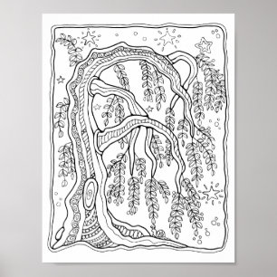 Fantasy Forest Night Willow Treatment New Orleans  Poster