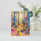 Fantasy Forest Postcard Postkarte (Stehend Vorderseite)