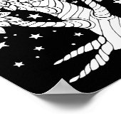 Fantasy Forest Starry Night Tree Coloring Page Poster (Ecke)