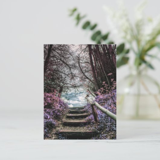 Fantasy Forest Steps Postkarte (Stehend Vorderseite)