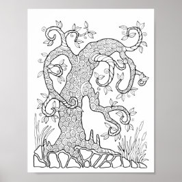Fantasy Forest Tree Spirituosen Poster