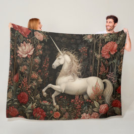 Fantasy Forest Unicorn William Morris Inspiriert Fleecedecke