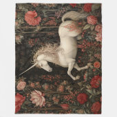 Fantasy Forest Unicorn William Morris Inspiriert Fleecedecke (Vorderseite)