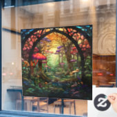 Fantasy Forest verklebt Glasfenster Fensteraufkleber (Café-Fenster)