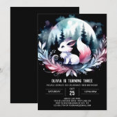 Fantasy Forest Wolf Birthday Einladung (Vorne/Hinten)