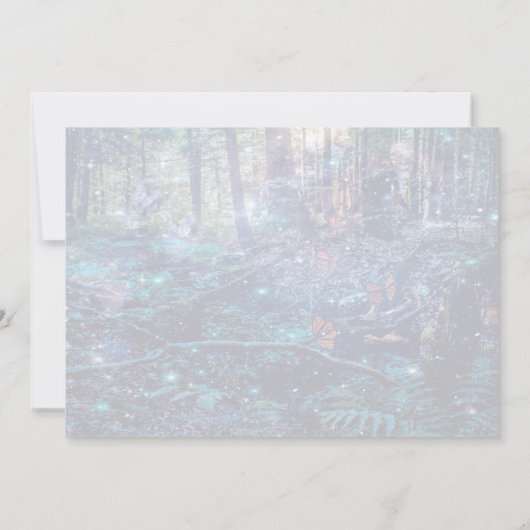 Fantasy Forest Woodland Schmetterlinge Vielen Dank Mitteilungskarte (Rückseite)
