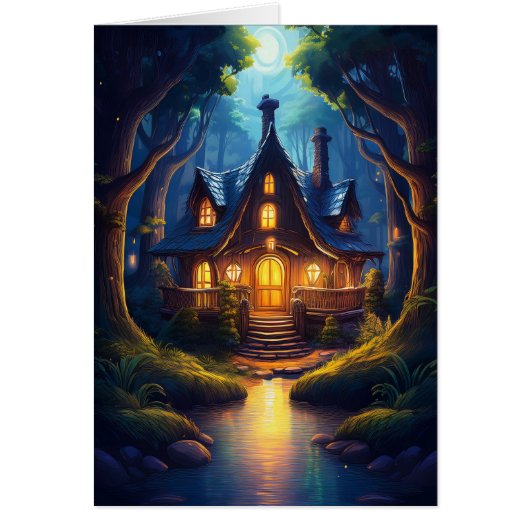 Fantasy Forest Zuhause Adresswechsel-Karte (Vorne)
