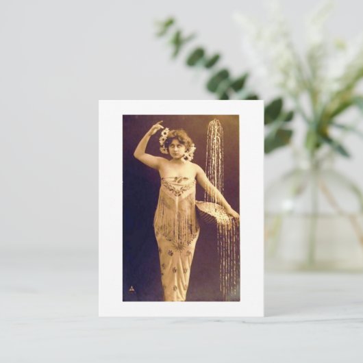 Fantasy Fountain Vintag Postkarte (Stehend Vorderseite)