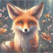 Fantasy Fox in Nature Aufkleber (Vorderseite)