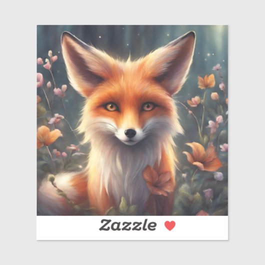 Fantasy Fox in Nature Aufkleber (Blatt)
