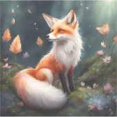 Fantasy Fox Nature Art Aufkleber (Vorderseite)