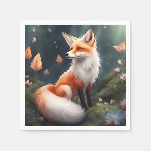 Fantasy Fox Nature Art Serviette (Vorderseite)