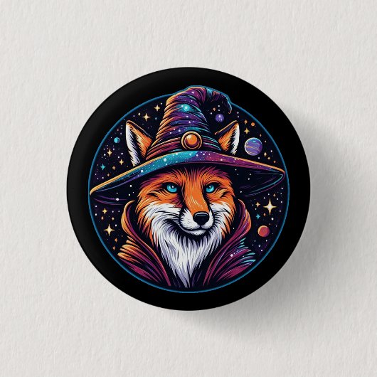 Fantasy Fox - Zauberer Button (Vorderseite)