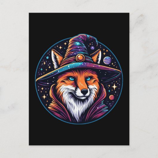 Fantasy Fox - Zauberer Postkarte (Vorderseite)