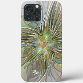 Fantasy Fraktal Blume mit Goldenen Initialen Case-Mate iPhone Hülle (Rückseite)