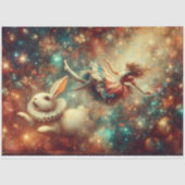 Fantasy Freefall White Rabbit and Alice Decoupage Seidenpapier (Vorderseite)