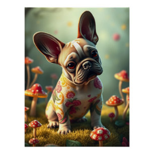 Fantasy French Bulldog Puppy Art Poster