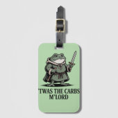 Fantasy Frog design for humor – Blame the Carbs Gepäckanhänger (Vorderseite Vertikal)