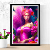 Fantasy Fuchsia Fairy Blume & Butterfliegen Poster