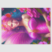 Fantasy Fuchsia Fairy Blume Schmetterlinge Decoupa Seidenpapier (Vorderseite)