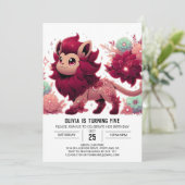 Fantasy Fun Lion Digital Geburtstag Einladung (Stehend Vorderseite)