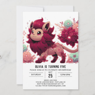 Fantasy Fun Lion Digital Geburtstag Einladung