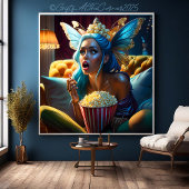 Fantasy Funny Schöne Fairy Watching Movie Leinwanddruck