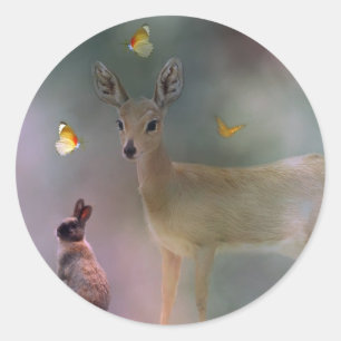 Fantasy für Kleintiere Runder Aufkleber