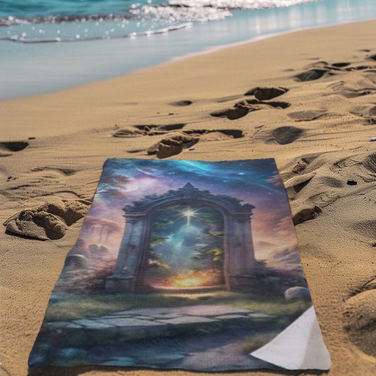 Fantasy Galaxy Portal - Mystische Tür Strandtuch