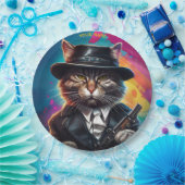 Fantasy Gangster Cat Gun Pappteller (Party)