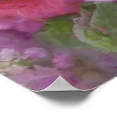 Fantasy Garden mit Blume und rosa Wasserfall Poster (Ecke)