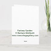 Fantasy Garden Note Card Feiertagskarte (Rückseite)