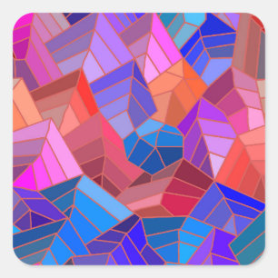 Fantasy-Gebirgsansicht aus der Luft Quadratischer Aufkleber