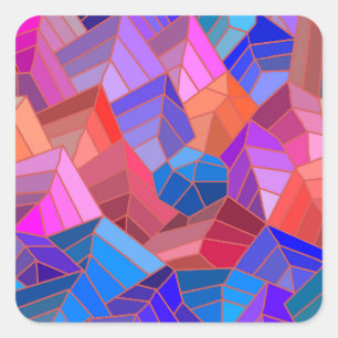 Fantasy-Gebirgsansicht aus der Luft Quadratischer Aufkleber