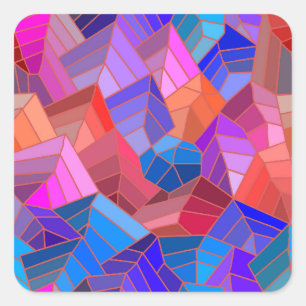 Fantasy-Gebirgsblick aus der Luft Quadratischer Aufkleber