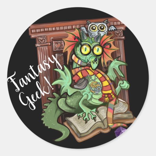Fantasy Geek! Fan Dragon Sticker (Vorderseite)